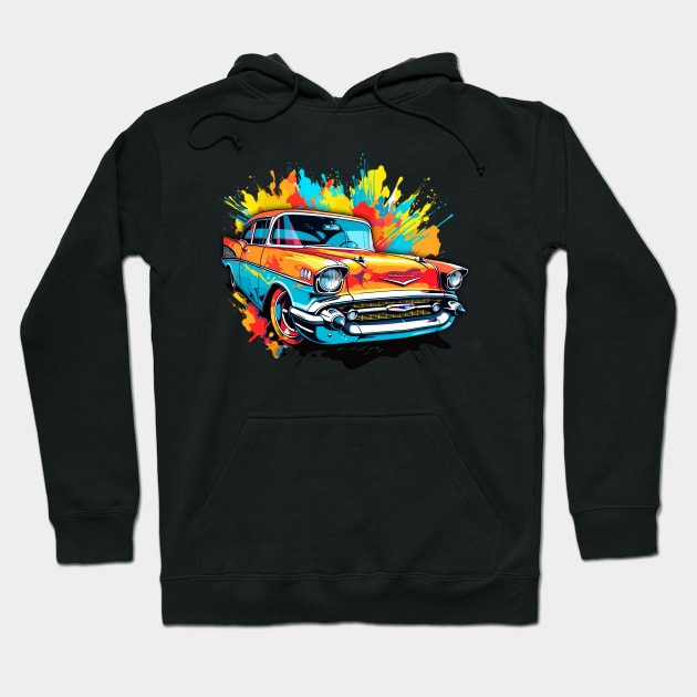 1957 Chevy Classic Hot Rod '57 Vintage Car HotRod Hoodie by Tees 4 Thee